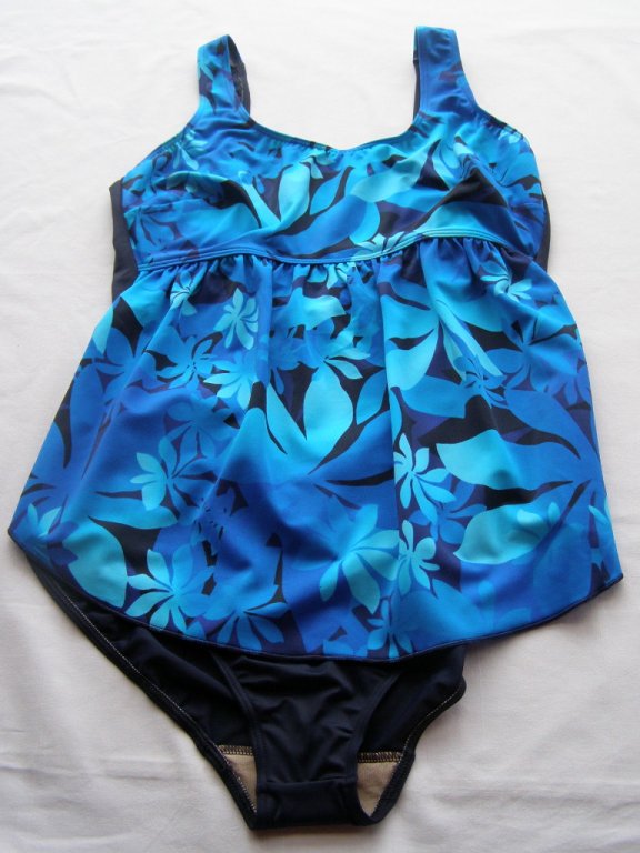 Těhotenské plavky 0323-modrá květ